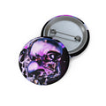 Melted Skeleton Skulls Pin - Cosmic Skull Art Button