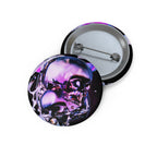 Melted Skeleton Skulls Pin - Cosmic Skull Art Button