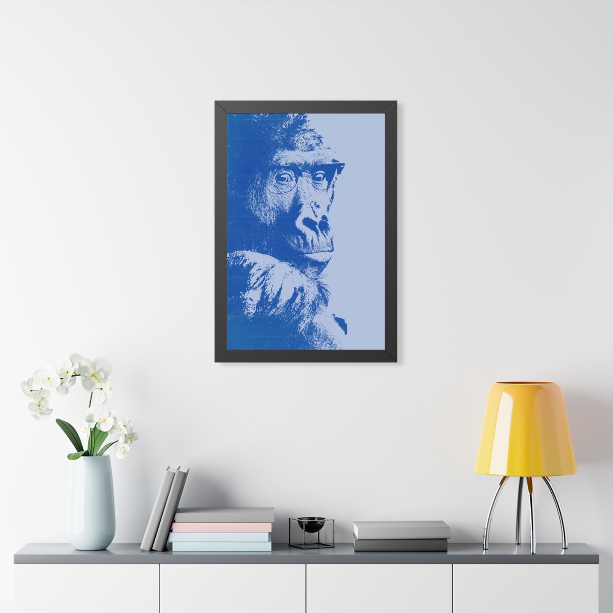 Educated Gorilla Framed Poster - Abstract Primate Wall Art