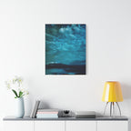 Serene Blue Sunrise Canvas Wall Art - Peaceful Misty Lake Decor