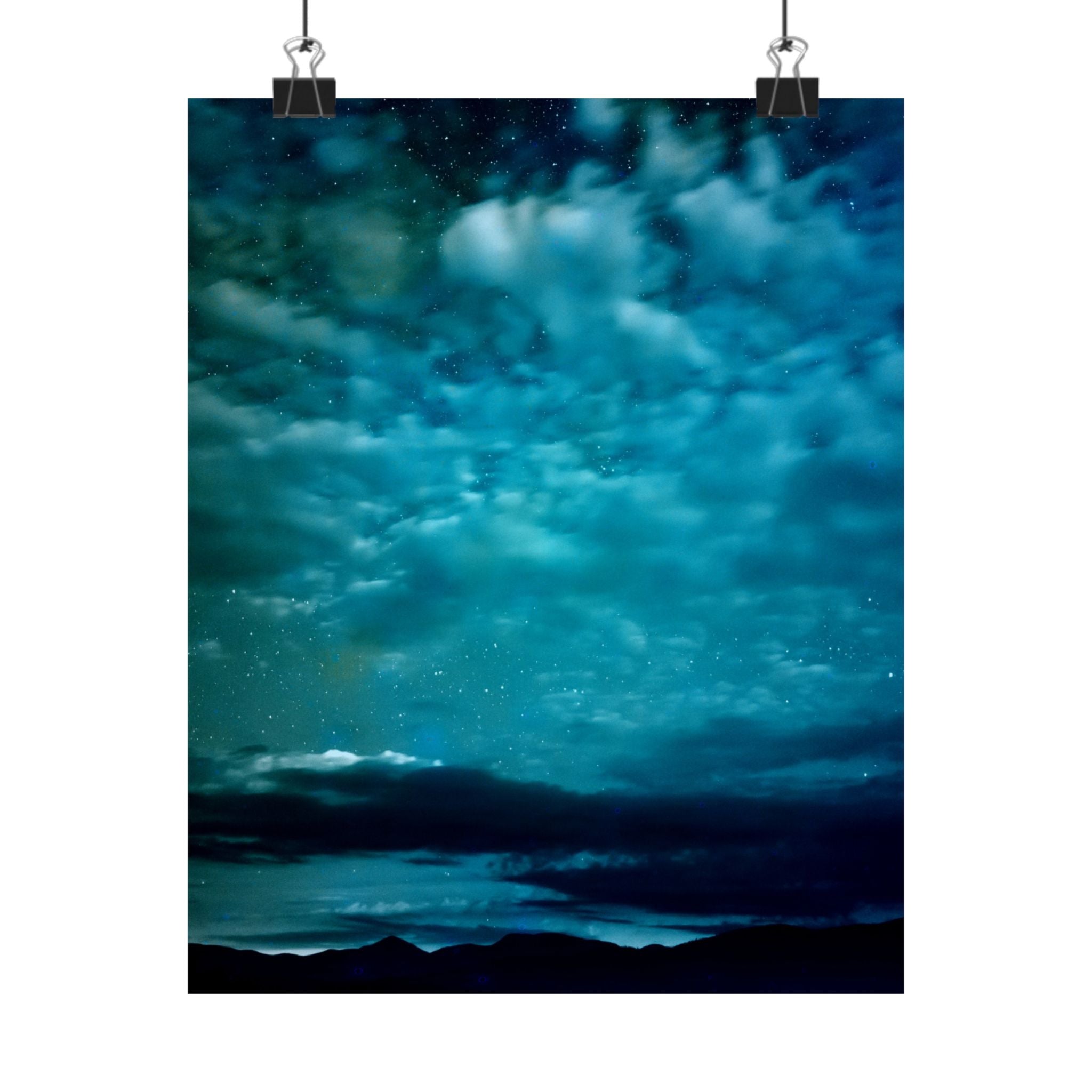 Serene Blue Sunrise Poster - Calm Lake Landscape Art Print