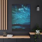 Serene Blue Sunrise Canvas Wall Art - Peaceful Misty Lake Decor