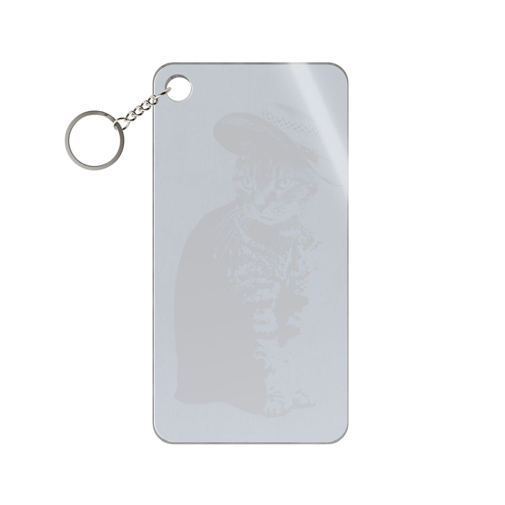 Grey Tabby Cat Keychain - Cute Pet Acrylic Charm