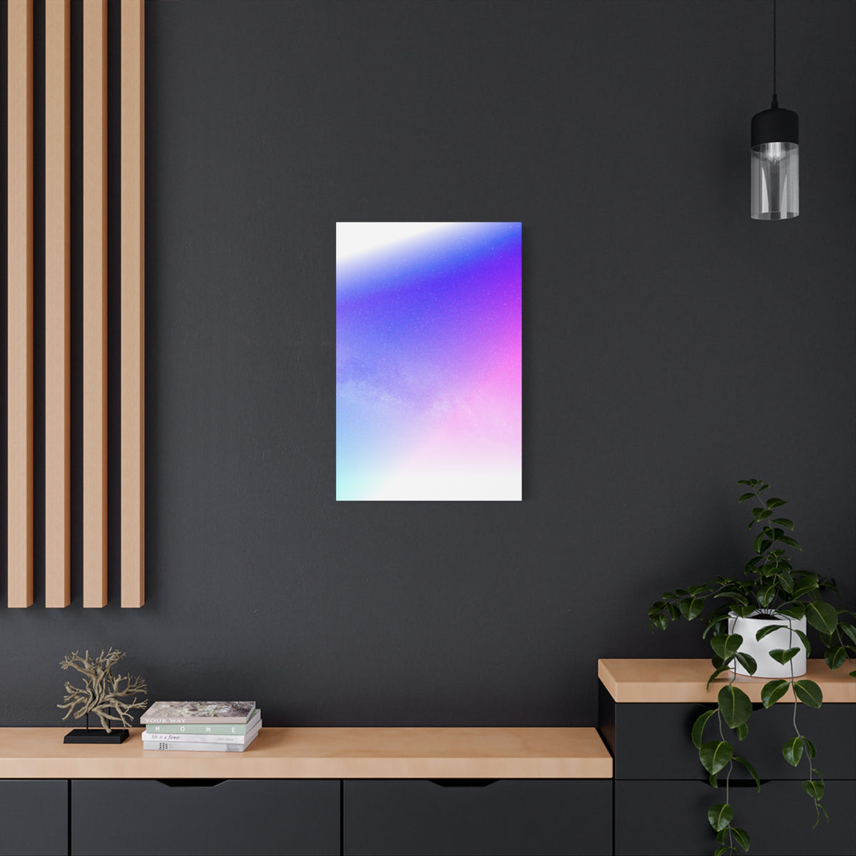 Starfield Space Galaxy Canvas Wall Art - Cosmic Purple Decor