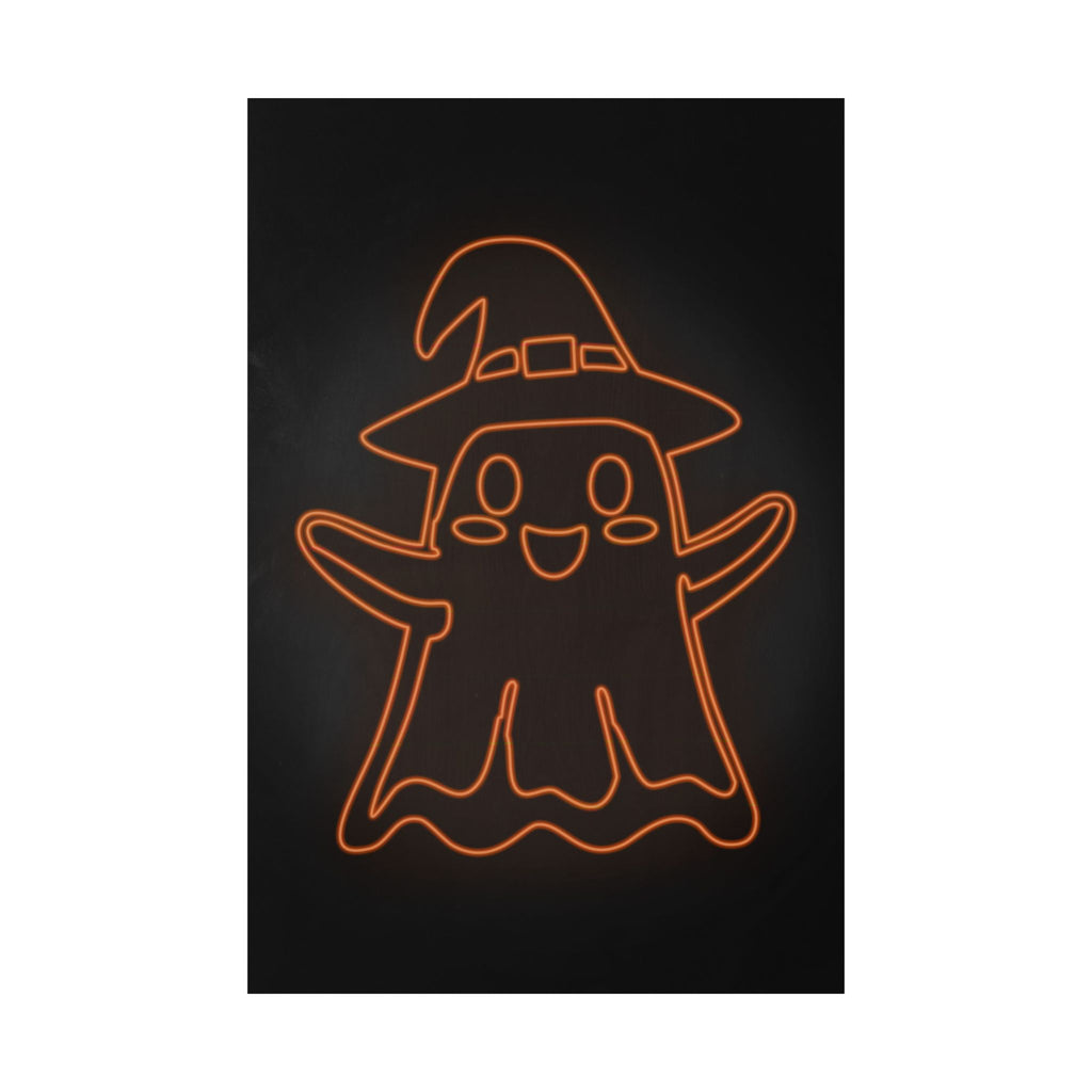 Cute Ghost Halloween Poster Print - Friendly Spooky Art