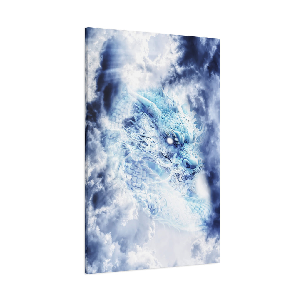 Blue Sky Dragon Canvas Wall Art - Celestial Fantasy Decor