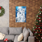 Frost Owl Poster Print - Winter Woodland Bird Art