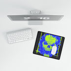 Skull of Mental Fire Desk Mat - Psychedelic Flaming Skull Mouse Pad