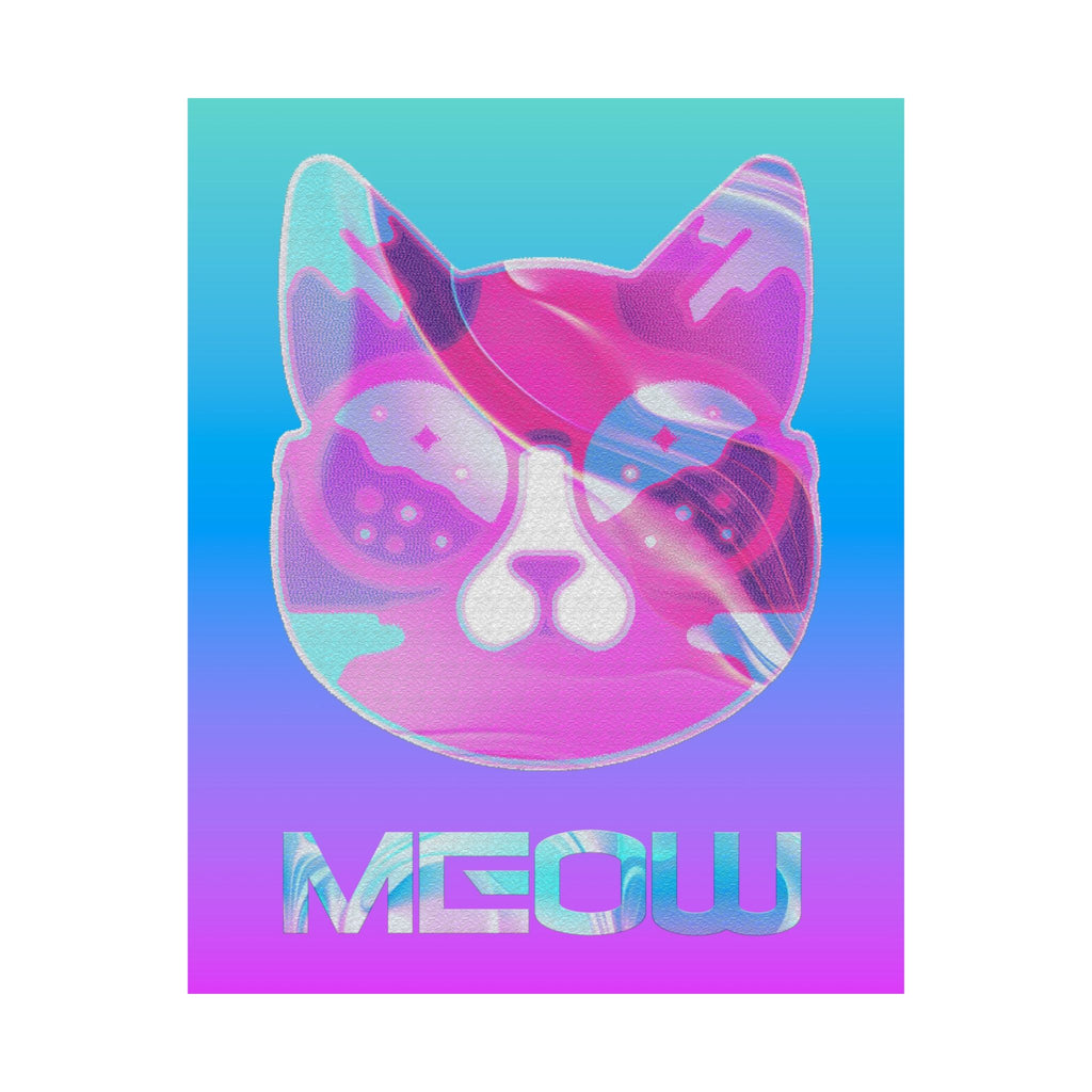 Lofi Cat Meow Poster - Retro Anime Aesthetic Art Print