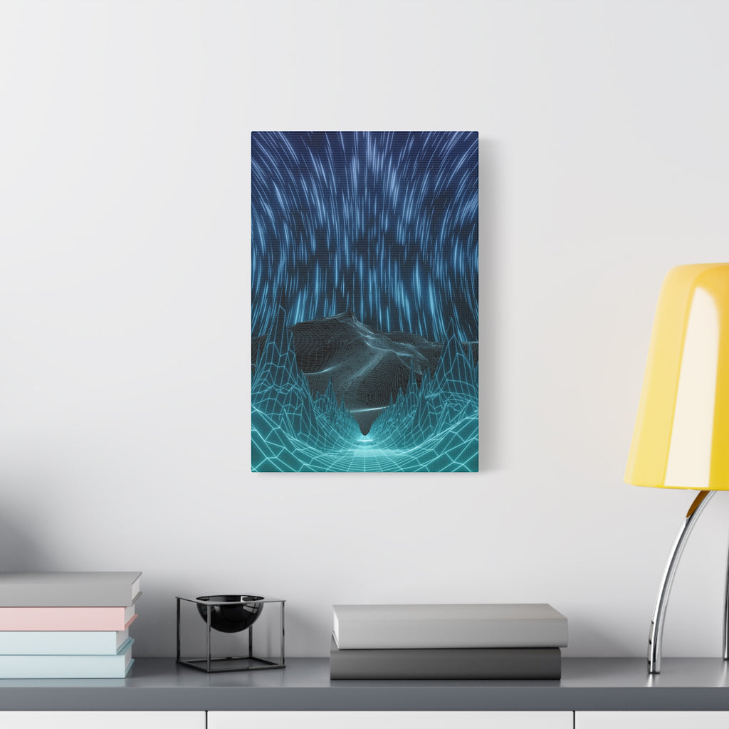 Cyber Wave Escape Canvas Art - Futuristic Neon Synthwave Decor
