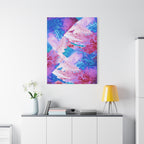 Trippy Pink and Blue Fractal Canvas Art | Surreal Abstract Sacred Geometry Wall Decor