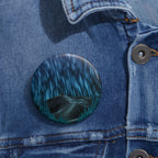 Cyber Wave Escape Pin - Synthwave Neon Art Button