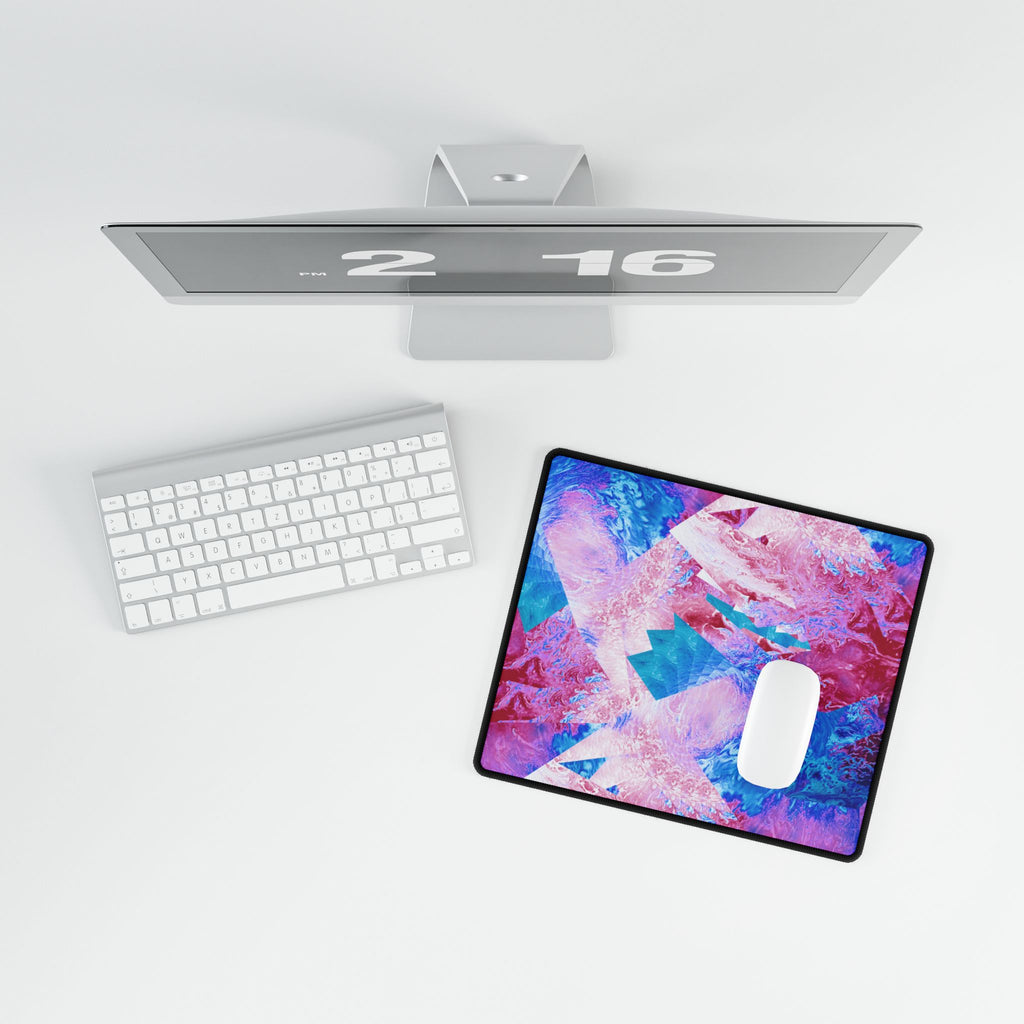 Trippy Pink and Blue Fractal Psychedelic Flow Mousepad