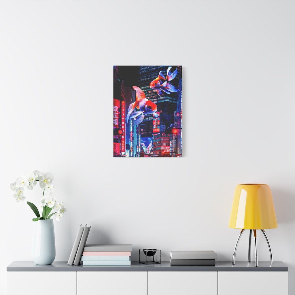 Japanese City Punk FX.2 Canvas Wall Art - Neon Japan Cyberpunk Street