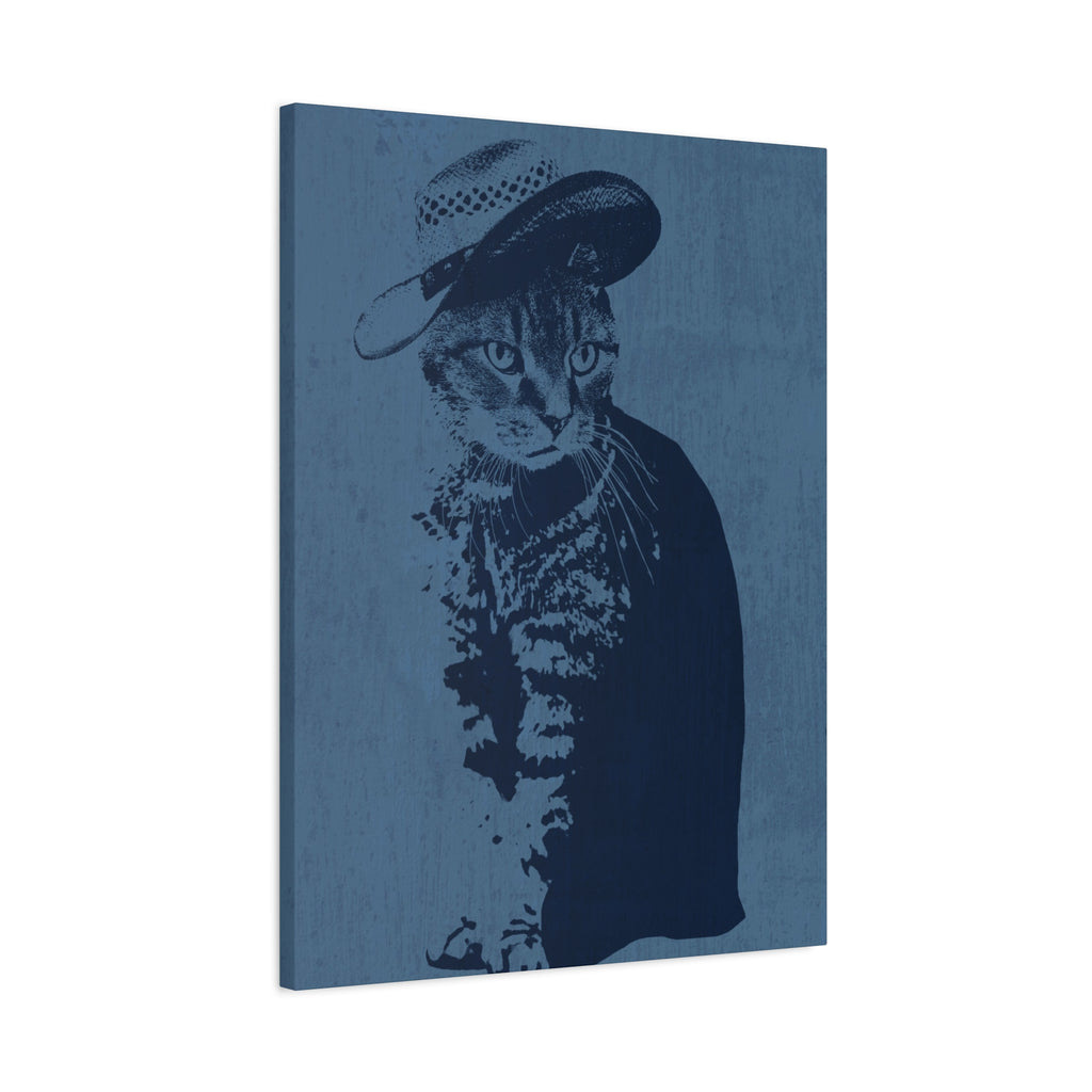 Grey Tabby Cat Canvas Wall Art - Cute Pet Portrait Decor