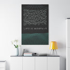 Life Is Worth It Canvas Wall Art - Abstract Symbolic Cyber Decor