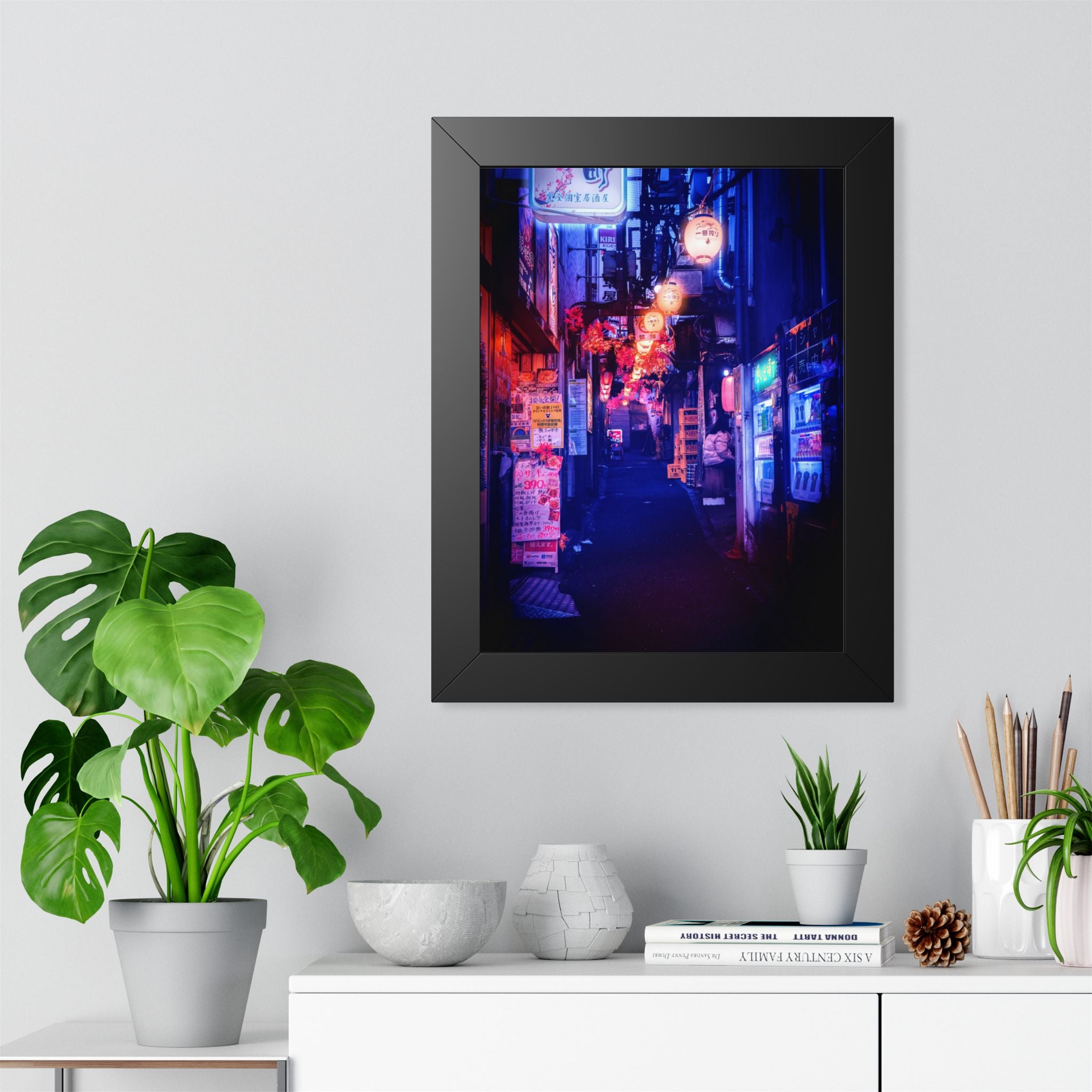 Japanese City Punk FX Poster - Neon Alleyway Cyberpunk Art Print