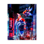 Japanese City Punk FX.2 Koi Attack Poster - Neon Cyberpunk Art Print