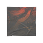 Fluid Black & Orange Scarf - Moody Abstract Ink Print Shawl