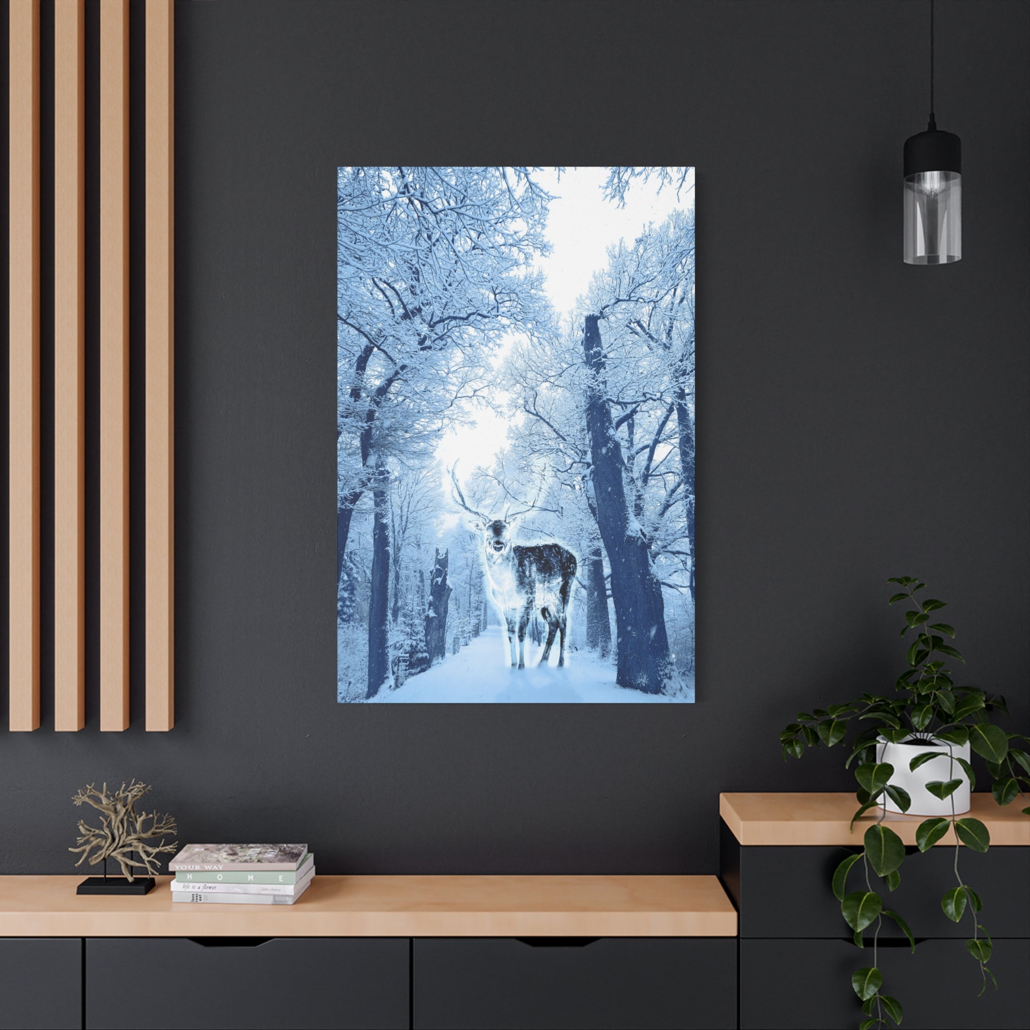 Cosmic Deer Canvas Wall Art - Celestial Animal Decor