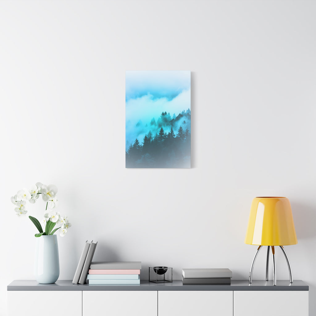 Blue Mountain Fog Canvas Art - Tranquil Blue Ridge Decor
