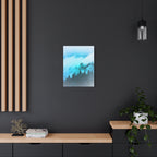 Blue Mountain Fog Canvas Wall Art - Misty Forest Nature Decor