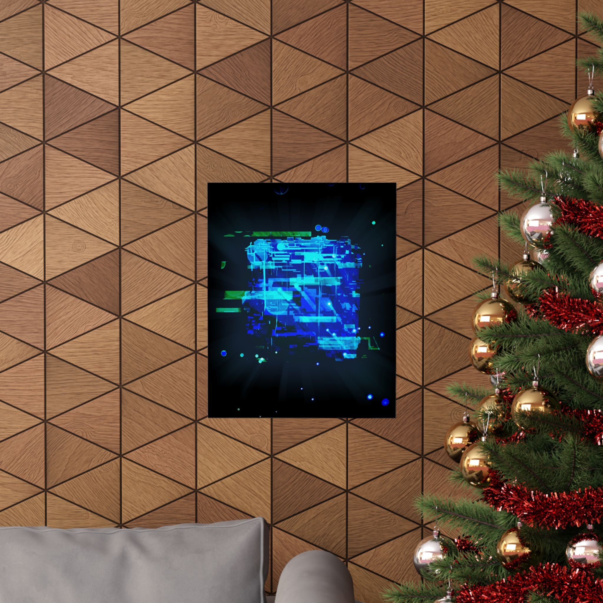 Vibrant Data Cube Matte Vertical Poster - Stunning Digital Art for Home Decor
