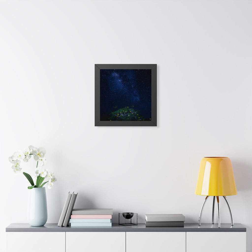 The Great Fairy Tree Framed Vertical Poster - Enchanting Night Sky Art for Home Decor - Perfect Gift for Nature Lovers