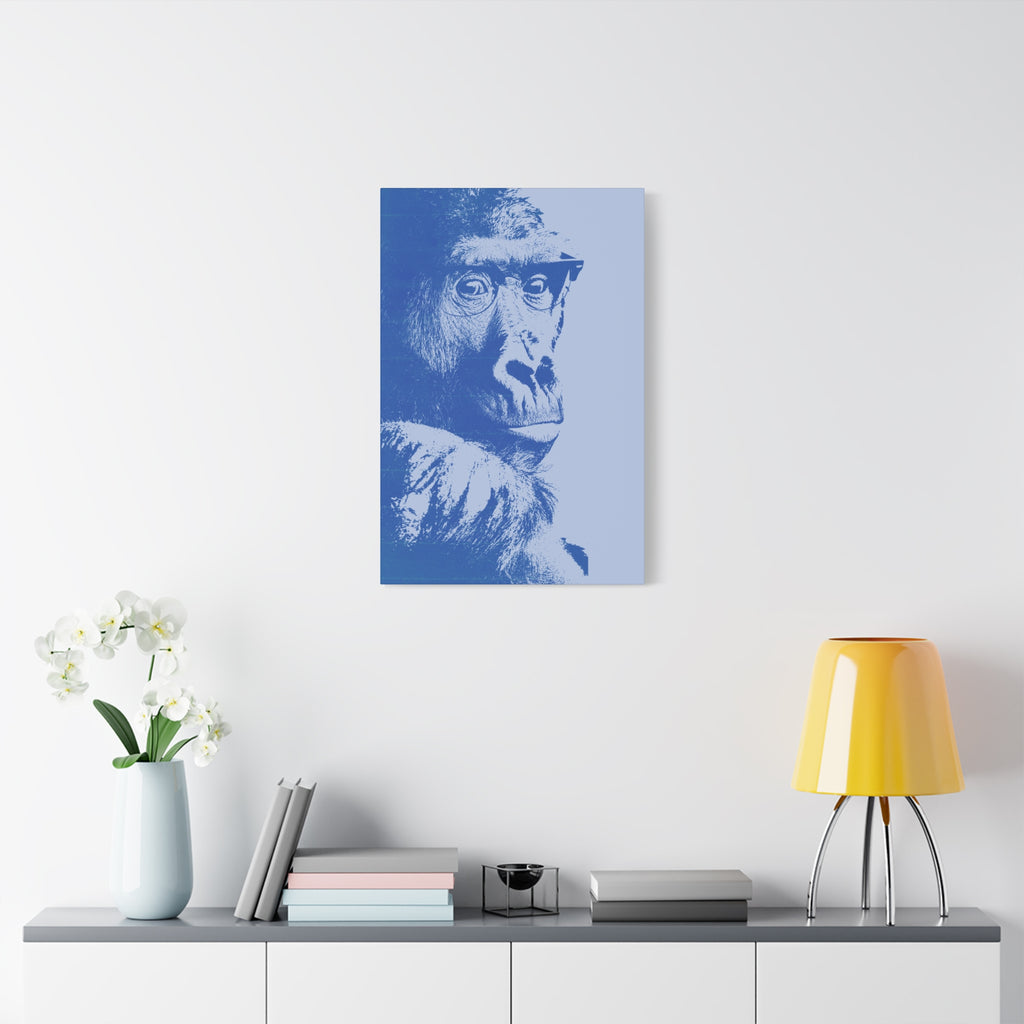 Educated Gorilla Canvas Wall Art - Abstract Modern Primate Decor