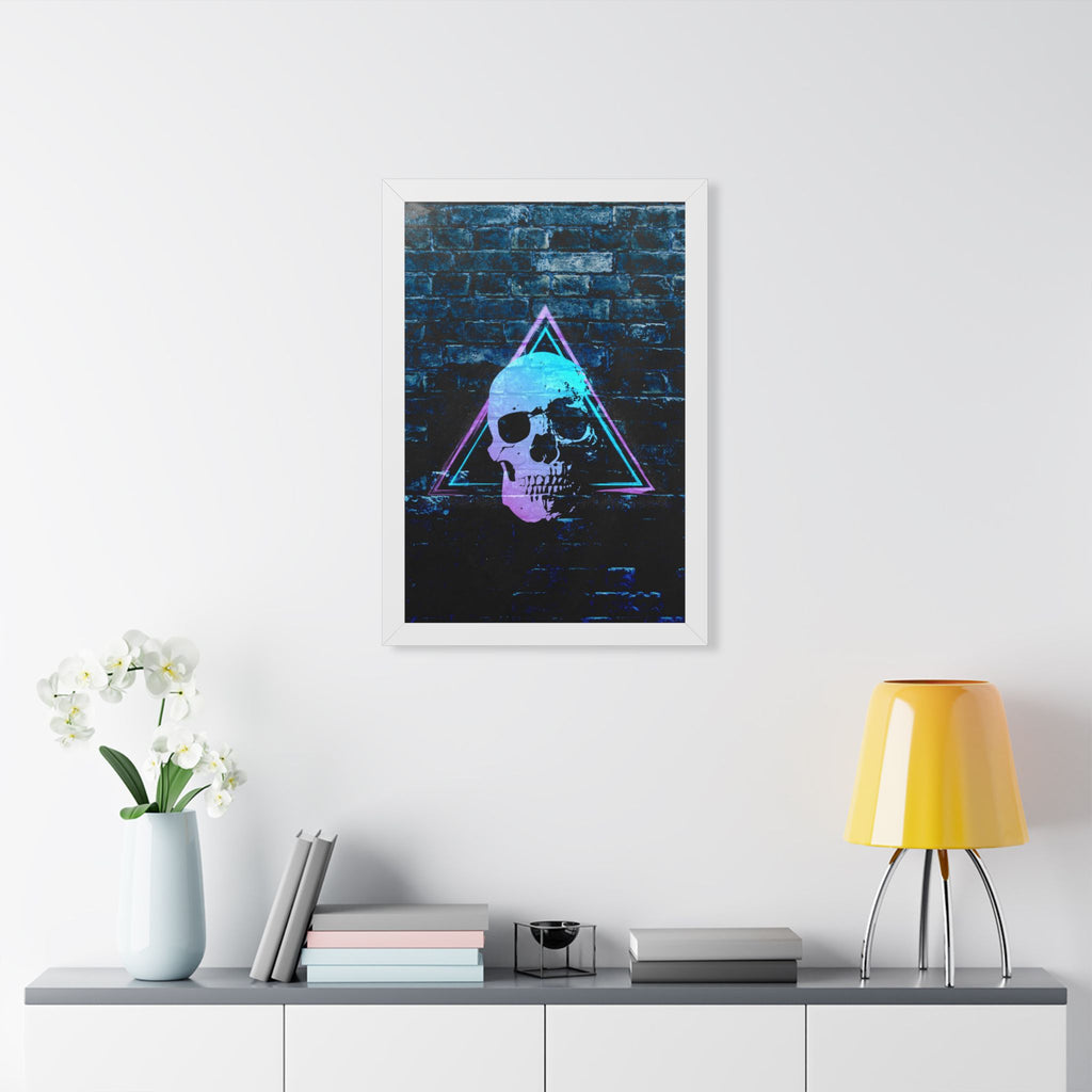Skull Wall Art Framed Poster - Dark Gothic Skull Print