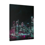 Cyberpunk Harbor Canvas Wall Art - Futuristic Sci-Fi City Decor
