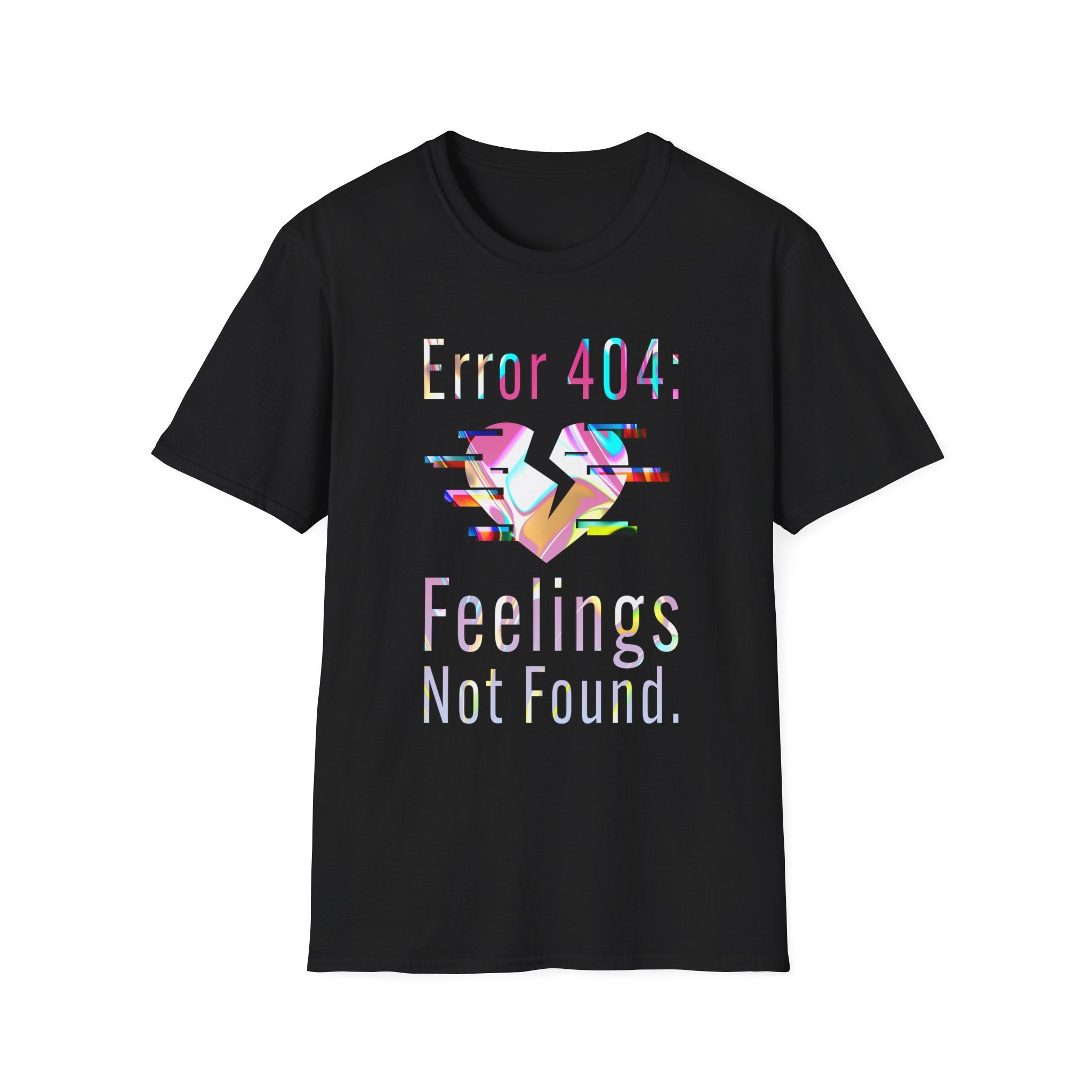 Error 404 Feelings Not Found Graphic Tee - Grunge Statement Shirt
