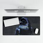 Mystical Blue Raven Mouse Pad - Crow Bird Desk Mat