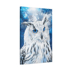 Frost Owl Canvas Wall Art - Winter Animal Fantasy Nature Decor