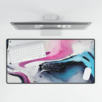 Liquid Dream Desk Mat - Swirling Mix Blue Pink Mouse Pad