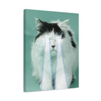 Laser Cat Canvas Wall Art - Funny Sci-Fi Space Feline Decor