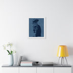 Grey Tabby Cat Framed Poster - Cute Pet Portrait Wall Art