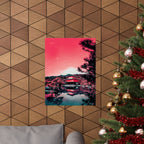 Red Forest Poster - Abstract Crimson Landscape Art Print