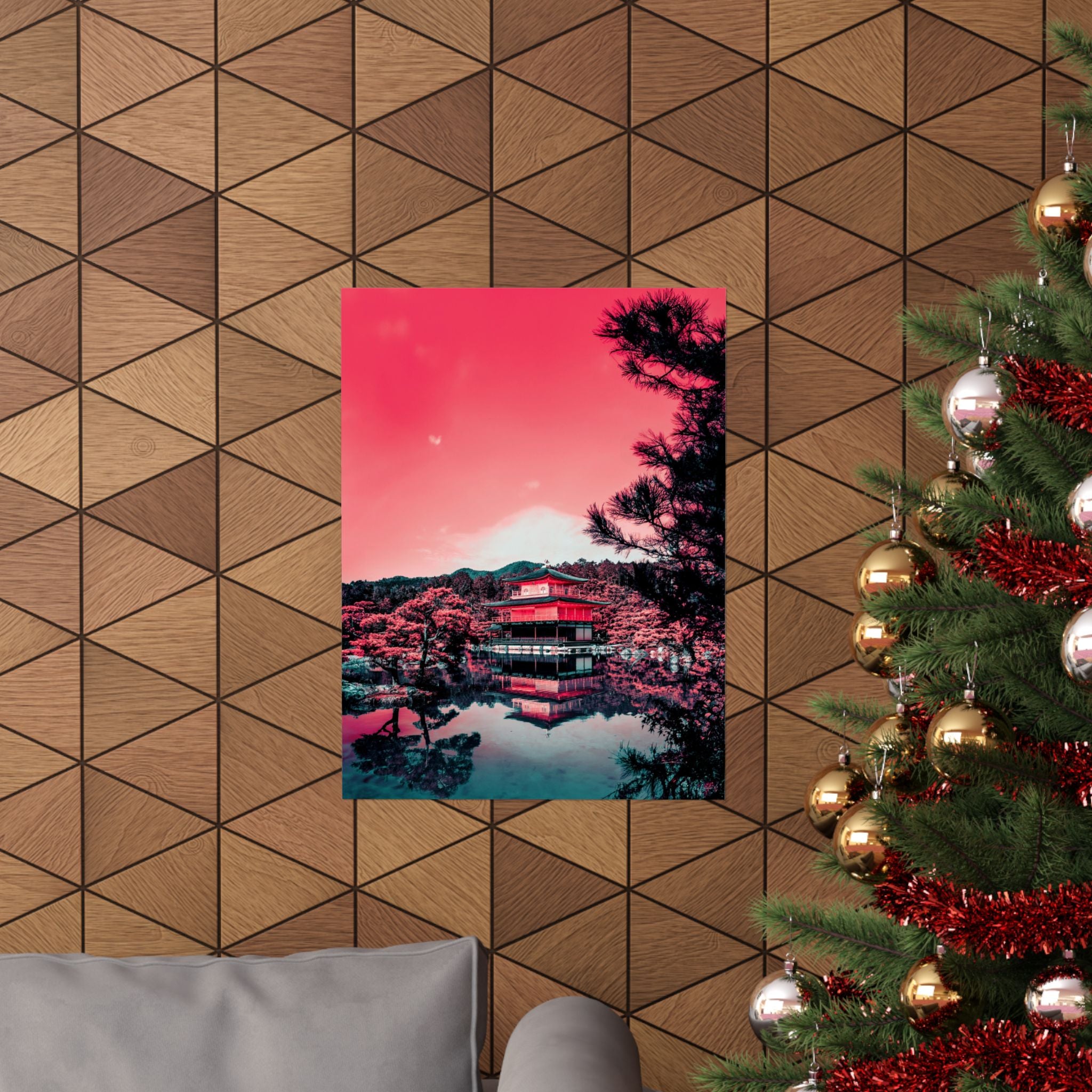 Red Forest Poster - Abstract Crimson Landscape Art Print