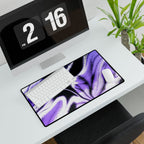 Purple Night Desk Mat - Swirling Black Abstract Mouse Pad