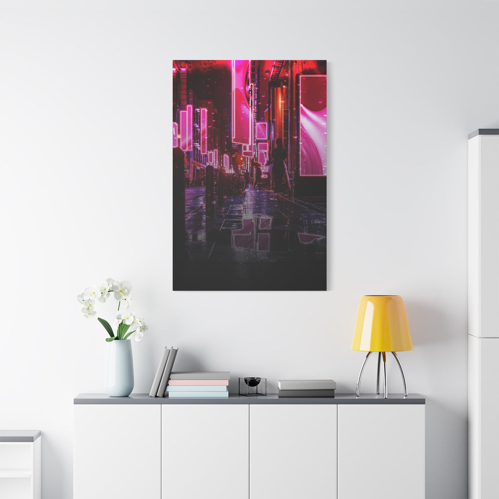 Japanese City Punk FX.3 Canvas Wall Art - Cyberpunk Tokyo Street Decor