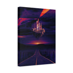 Abandoned City Canvas Wall Art - Sci-Fi Desert Ruins Decor