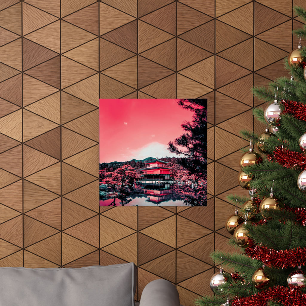 Red Forest Poster - Abstract Crimson Landscape Art Print