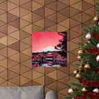 Red Forest Poster - Abstract Crimson Landscape Art Print