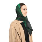 Emerald Ink Abstract Scarf - Deep Green & Black Swirl Shawl