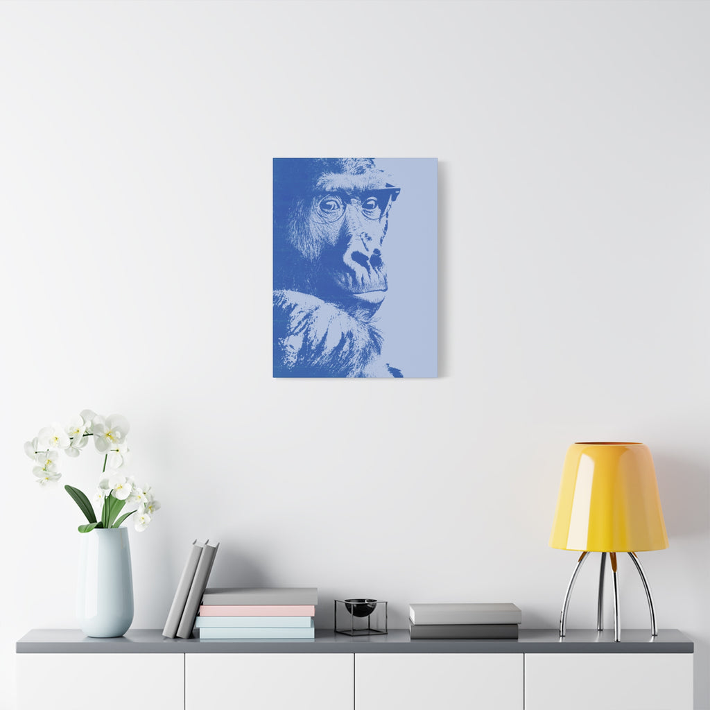 Educated Gorilla Canvas Wall Art - Abstract Modern Primate Decor