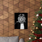 Lion in a Suit Poster - Quirky Animal Portrait Art Print
