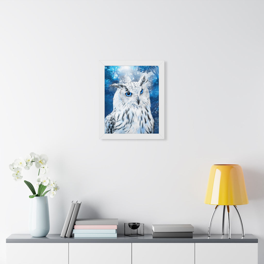 Frost Owl Poster - Ethereal Winter Woodland Art Print