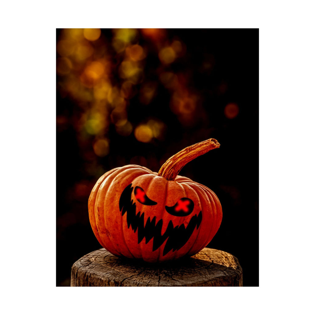 Spooky Pumpkin Nightmare Halloween Vertical Art Prints Seasonal Wall Decor