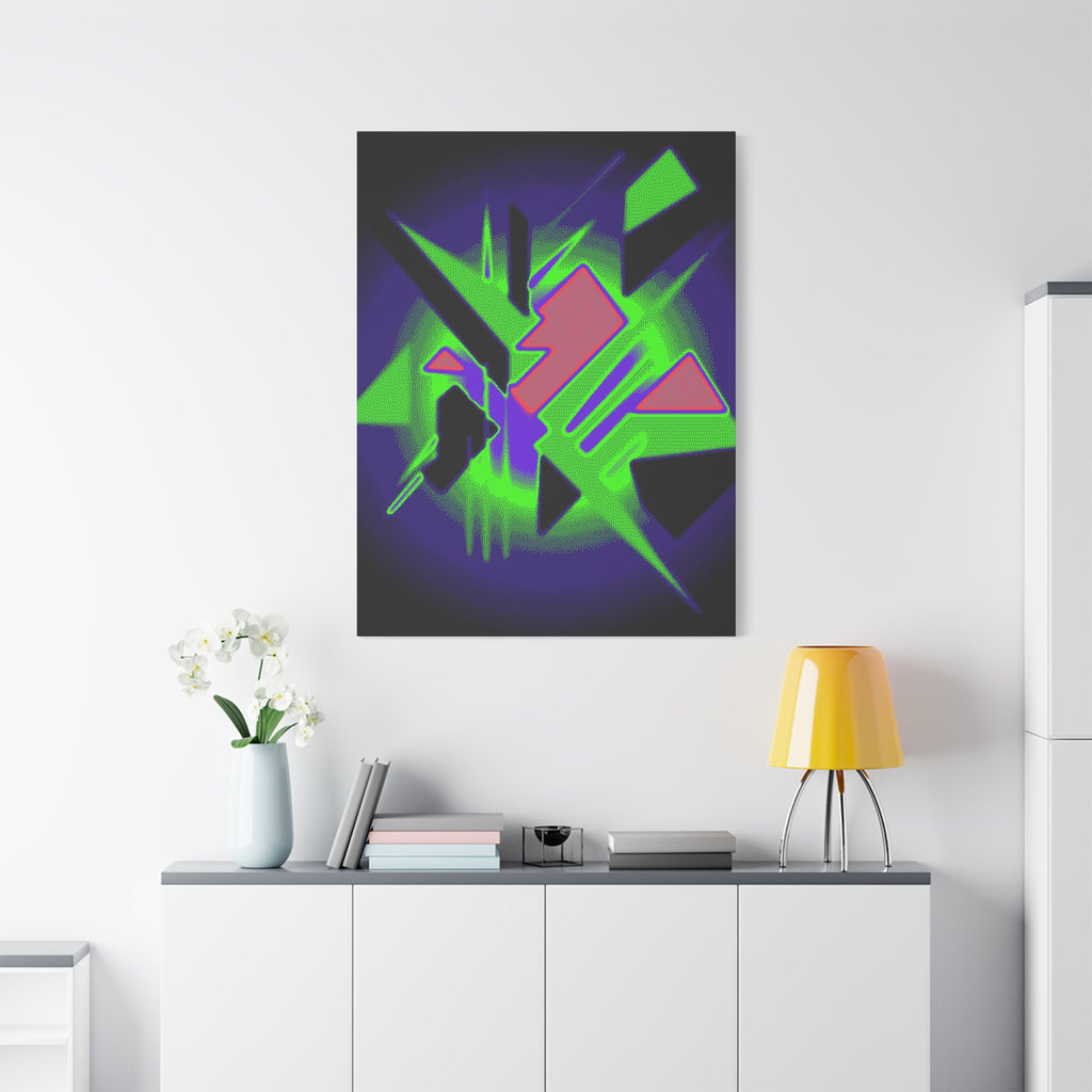 90s Paranoia Canvas Wall Art - Grunge Glitch Trippy Decor